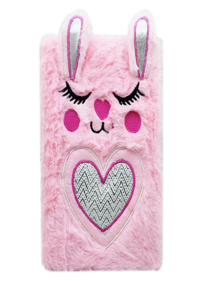 Asera 1 Pc Fur Plush Diary for Kids (21 * 15 cms) / Birthday Return Gifts for Kids, 144 Ruled Pages (Rabbit) - Image 1
